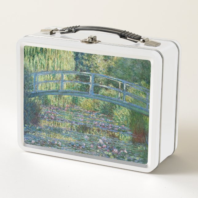 Claude Monet - Water Lily pond, Green Harmony Metal Lunch Box (Front)