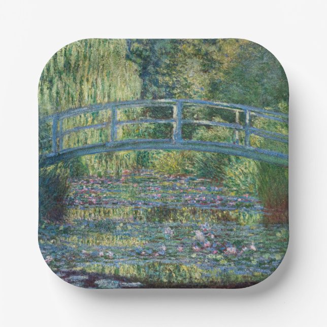 Claude Monet - Water Lily pond, Green Harmony Paper Plate (Front)
