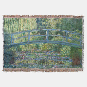 Claude Monet - Water Lily pond, Green Harmony Throw Blanket