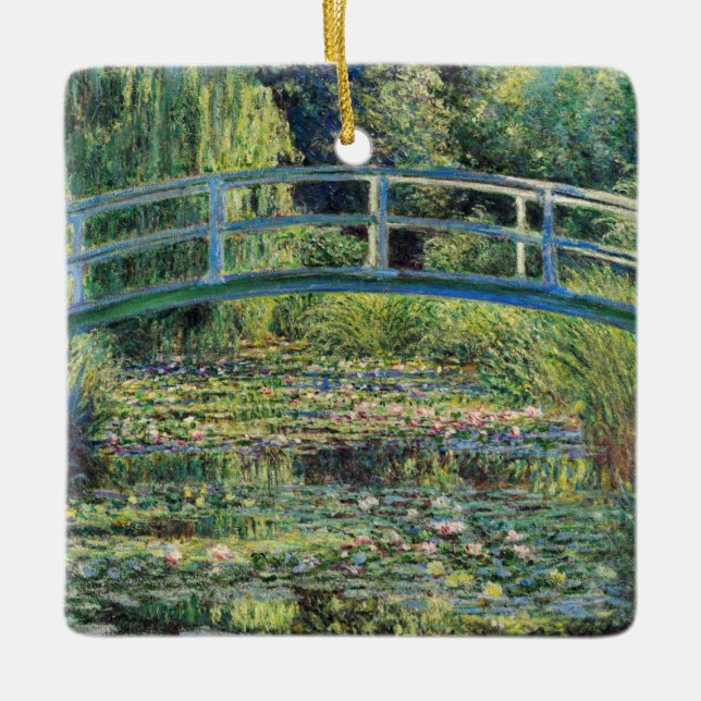 Claude Monet - Water Lily Pond & Japanesese Bridge Ceramic Ornament (Front)
