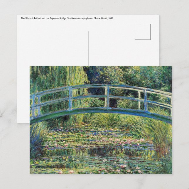 Claude Monet - Water Lily Pond & Japanesese Bridge Postcard (Front/Back)
