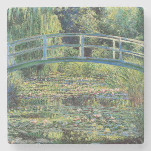Claude Monet - Water Lily Pond & Japanesese Bridge Stone Coaster