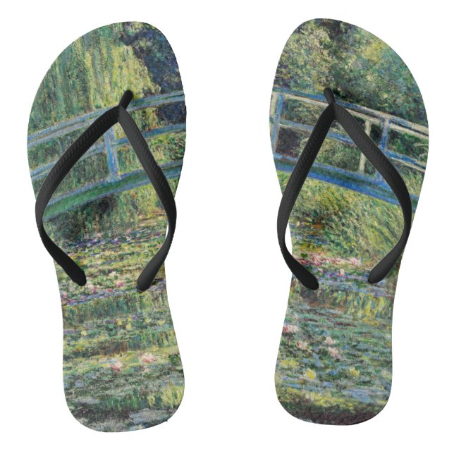 Claude Monet - Water Lily Pond & Japanesese Bridge Thongs (Footbed)