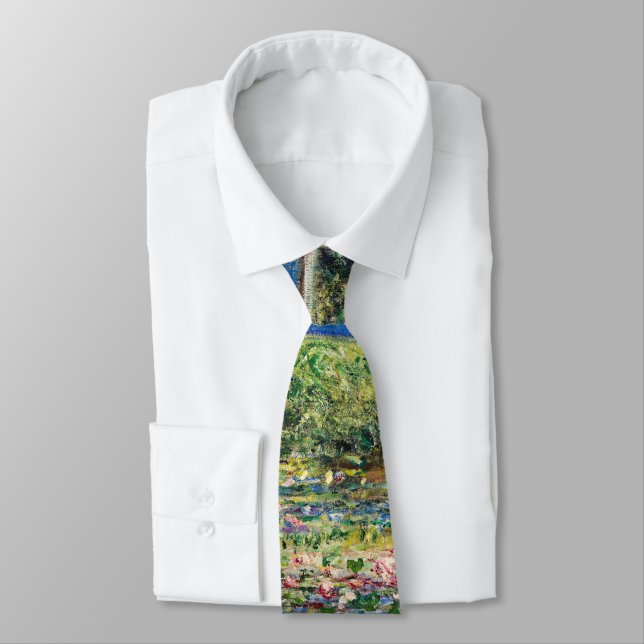 Claude Monet - Water Lily Pond & Japanesese Bridge Tie (Tied)