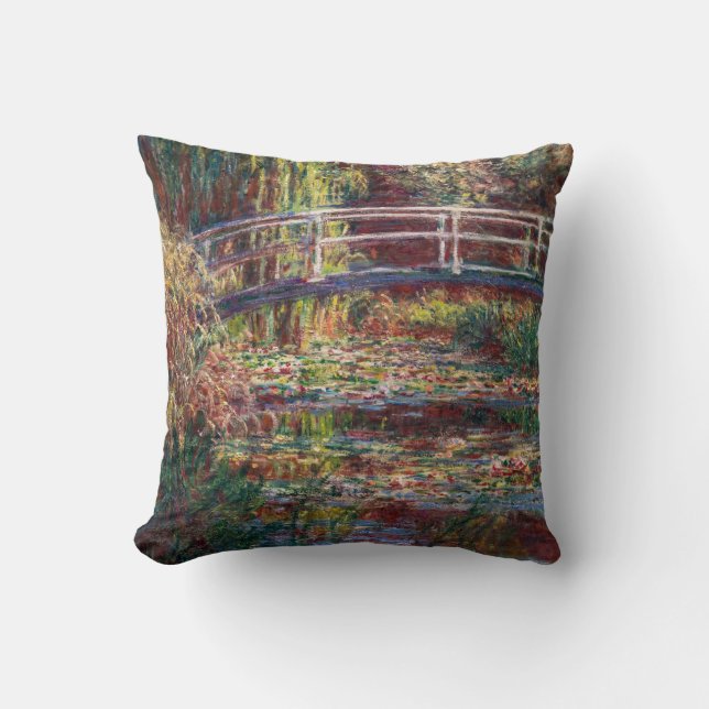 Claude Monet - Water Lily pond, Pink Harmony Cushion (Front)