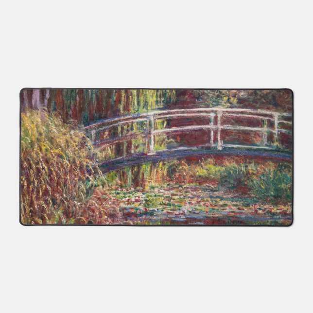 Claude Monet - Water Lily pond, Pink Harmony Desk Mat (Front)