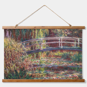 Claude Monet - Water Lily pond, Pink Harmony Hanging Tapestry