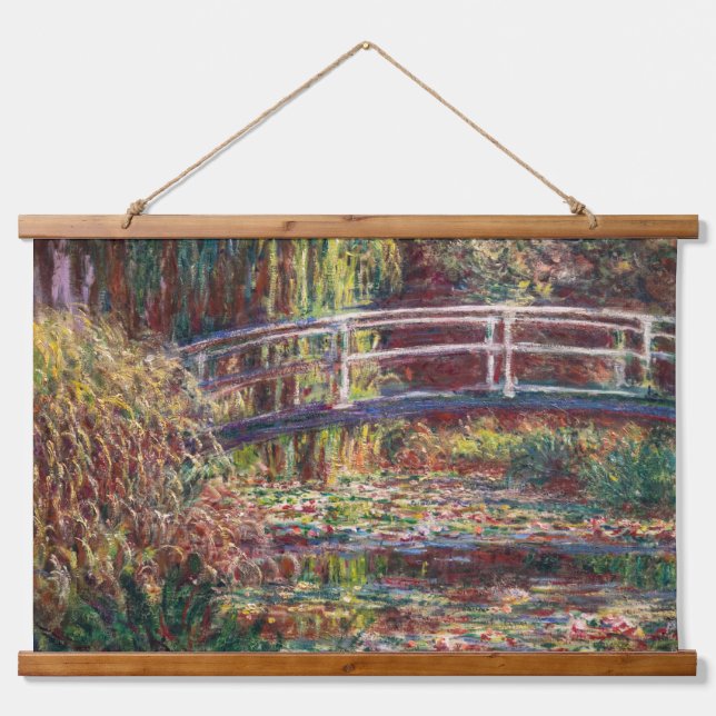 Claude Monet - Water Lily pond, Pink Harmony Hanging Tapestry (Front)