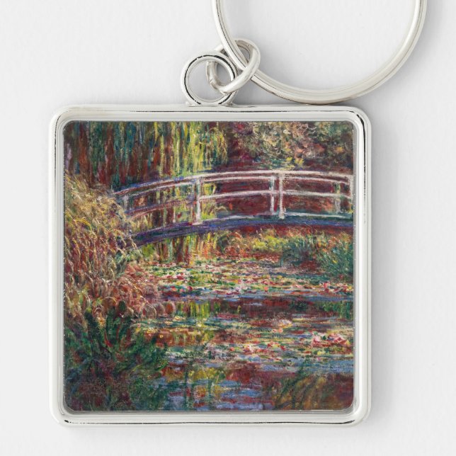 Claude Monet - Water Lily pond, Pink Harmony Key Ring (Front)