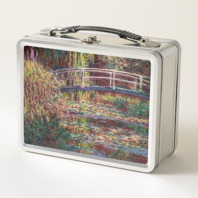 Claude Monet - Water Lily pond, Pink Harmony Metal Lunch Box (Front)