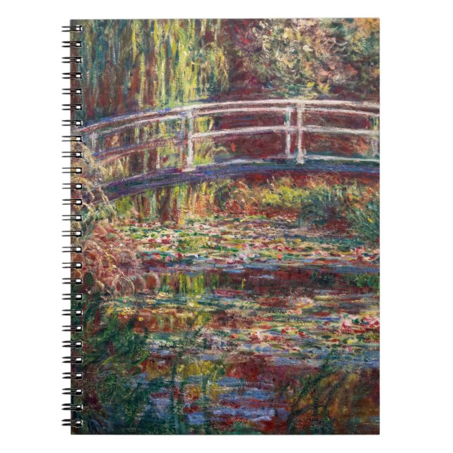 Claude Monet - Water Lily pond, Pink Harmony Notebook (Front)