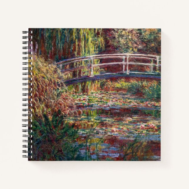 Claude Monet - Water Lily pond, Pink Harmony Notebook (Front)