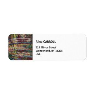 Claude Monet - Water Lily pond, Pink Harmony Return Address Label
