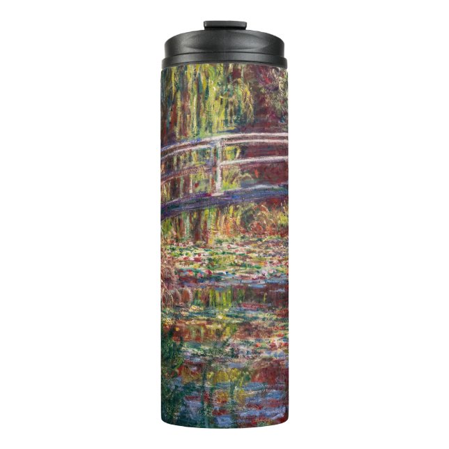 Claude Monet - Water Lily pond, Pink Harmony Thermal Tumbler (Front)