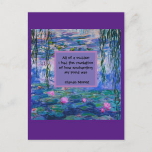 Claude Monet Water Lily Quote  Postcard