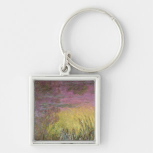 Claude Monet   Waterlilies at Sunset Key Ring