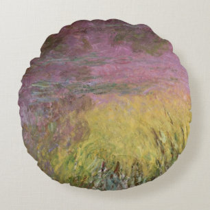 Claude Monet Waterlilies at Sunset Round Cushion