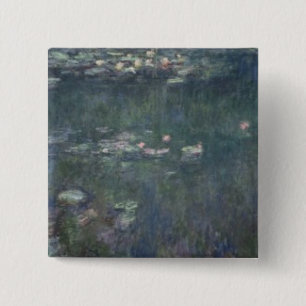 Claude Monet Waterlilies: Green Reflections 15 Cm Square Badge