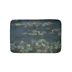 Claude Monet Waterlilies: Green Reflections Bath Mat