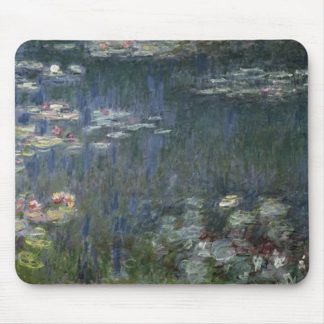 Claude Monet | Waterlilies: Green Reflections Mouse Pad (Front)