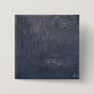 Claude Monet Waterlilies: Reflections of Trees 15 Cm Square Badge