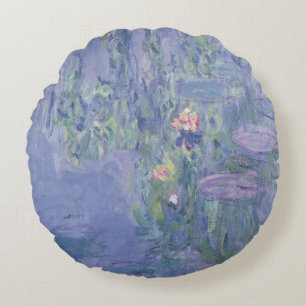 Claude Monet Waterlilies Round Cushion