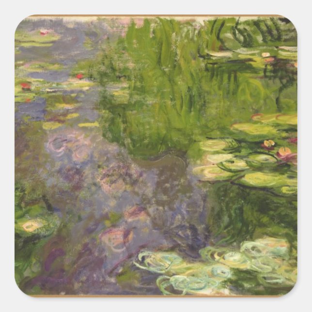 Claude Monet | Waterlilies Square Sticker (Front)