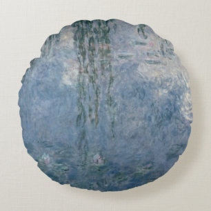 Claude Monet Waterlilies: Weeping Willows, 1914 Round Cushion