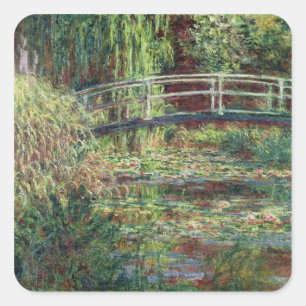 Claude Monet Waterlily Pond: Pink Harmony, 1900 Square Sticker
