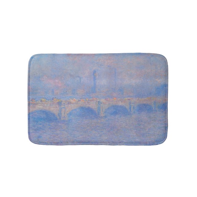 Claude Monet Waterloo Bridge Sunlight Art Print Bath Mat (Front)