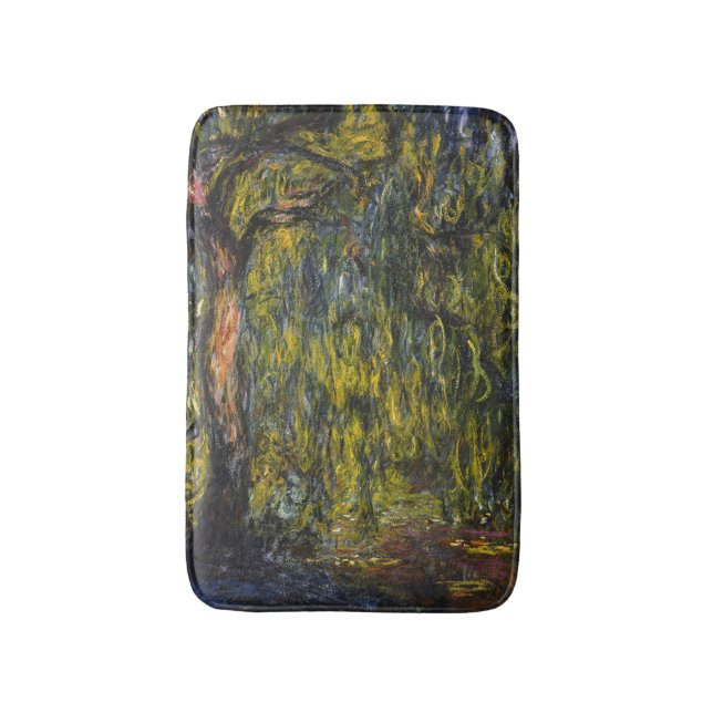 Claude Monet Weeping Willow Impressionist Art Bath Mat (Front Vertical)