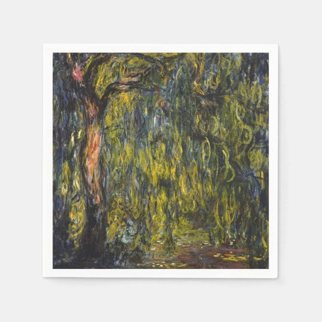 Claude Monet Weeping Willow Impressionist Art Napkin (Front)