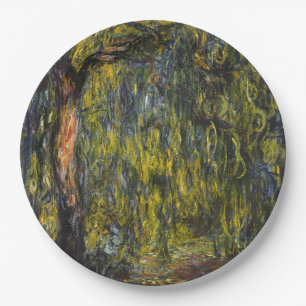 Claude Monet Weeping Willow Impressionist Art Paper Plate