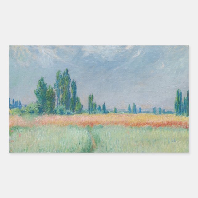 Claude Monet - Wheatfield Rectangular Sticker (Front)