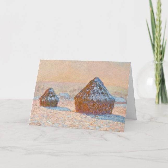 Claude Monet - Wheatstacks, Snow Effect, Morning Card (Front)