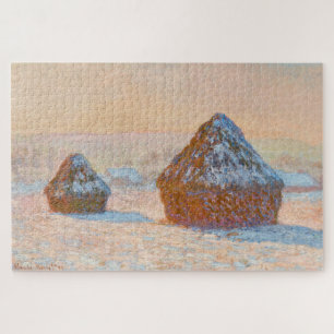 Claude Monet - Wheatstacks, Snow Effect, Morning Jigsaw Puzzle