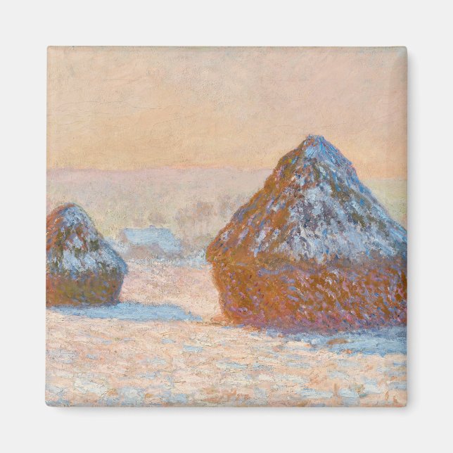 Claude Monet - Wheatstacks, Snow Effect, Morning Magnet (Front)