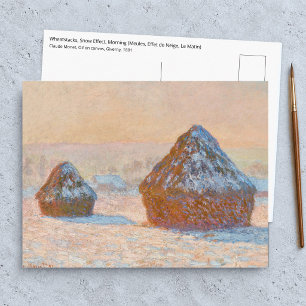 Claude Monet - Wheatstacks, Snow Effect, Morning Postcard
