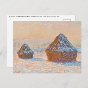 Claude Monet - Wheatstacks, Snow Effect, Morning Postcard