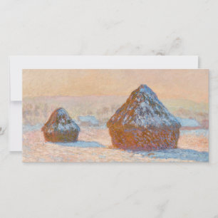 Claude Monet - Wheatstacks, Snow Effect, Morning Thank You Card