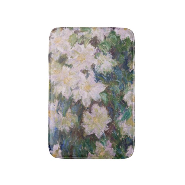 Claude Monet - White Clematis Bath Mat (Front Vertical)
