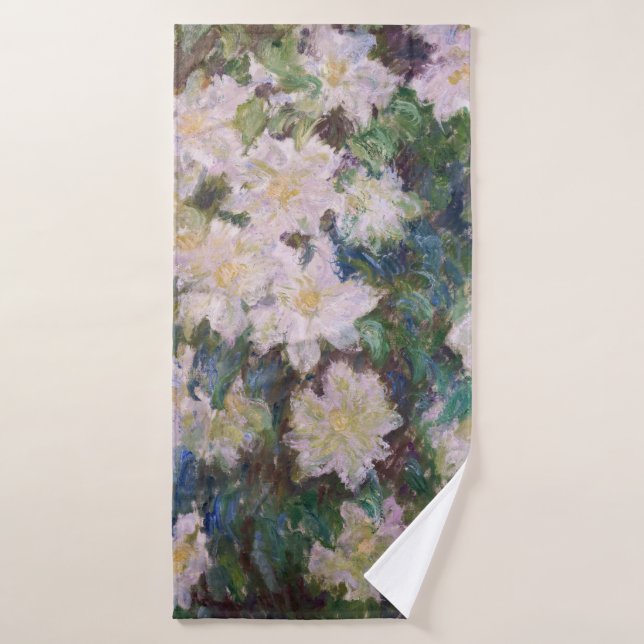 Claude Monet - White Clematis Bath Towel Set (Bath Towel)