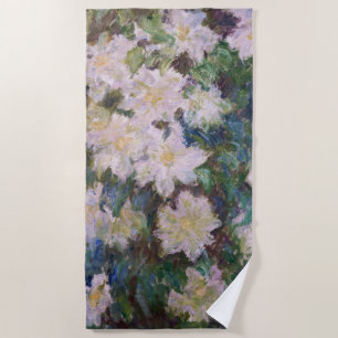 Claude Monet - White Clematis Beach Towel
