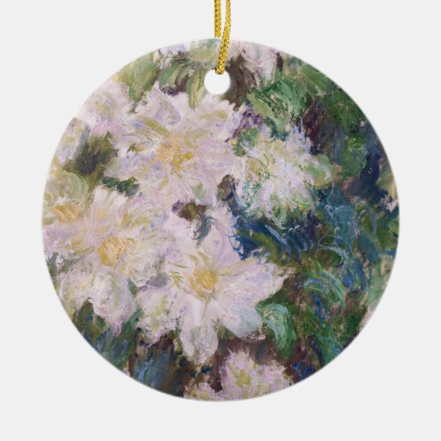 Claude Monet - White Clematis Ceramic Ornament (Front)