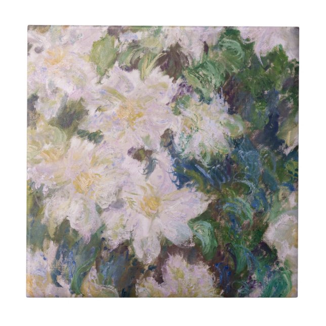Claude Monet - White Clematis Ceramic Tile (Front)