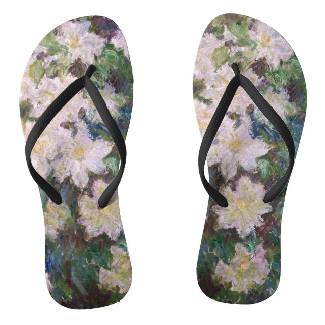 Claude Monet - White Clematis Thongs (Footbed)
