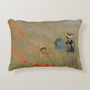Claude Monet Wild Poppies, near Argenteuil Decorative Cushion