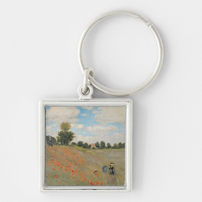 Claude Monet | Wild Poppies, near Argenteuil Key Ring (Front)