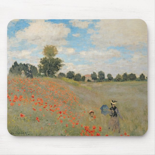 Claude Monet | Wild Poppies, near Argenteuil Mouse Pad (Front)