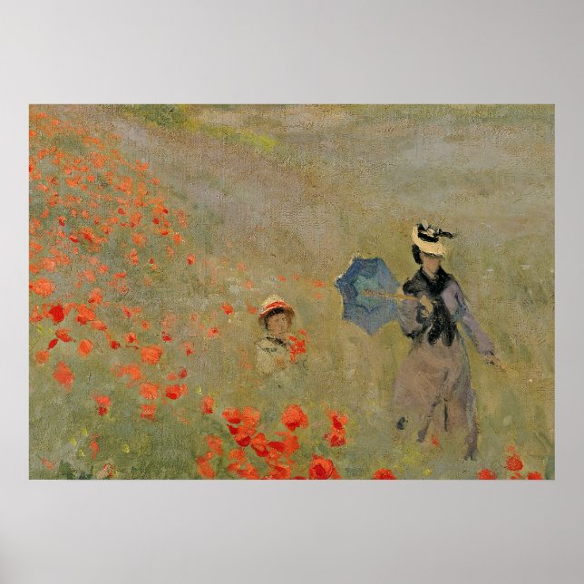 Claude Monet | Wild Poppies, near Argenteuil Poster (Front)